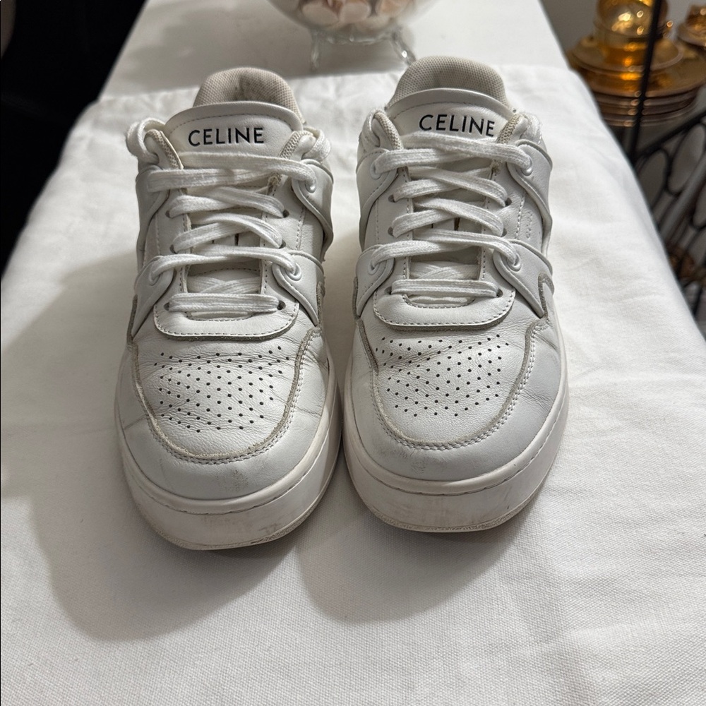 Celine Off-White Lace-Up Sneakers